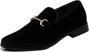 SPT03 Men's Vintage Plain Velvet Dress Loafers Slip On Shoes Classic Tuxedo Dress Shoes