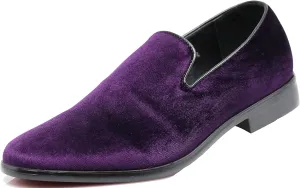 SPT03 Men's Vintage Plain Velvet Dress Loafers Slip On Shoes Classic Tuxedo Dress Shoes