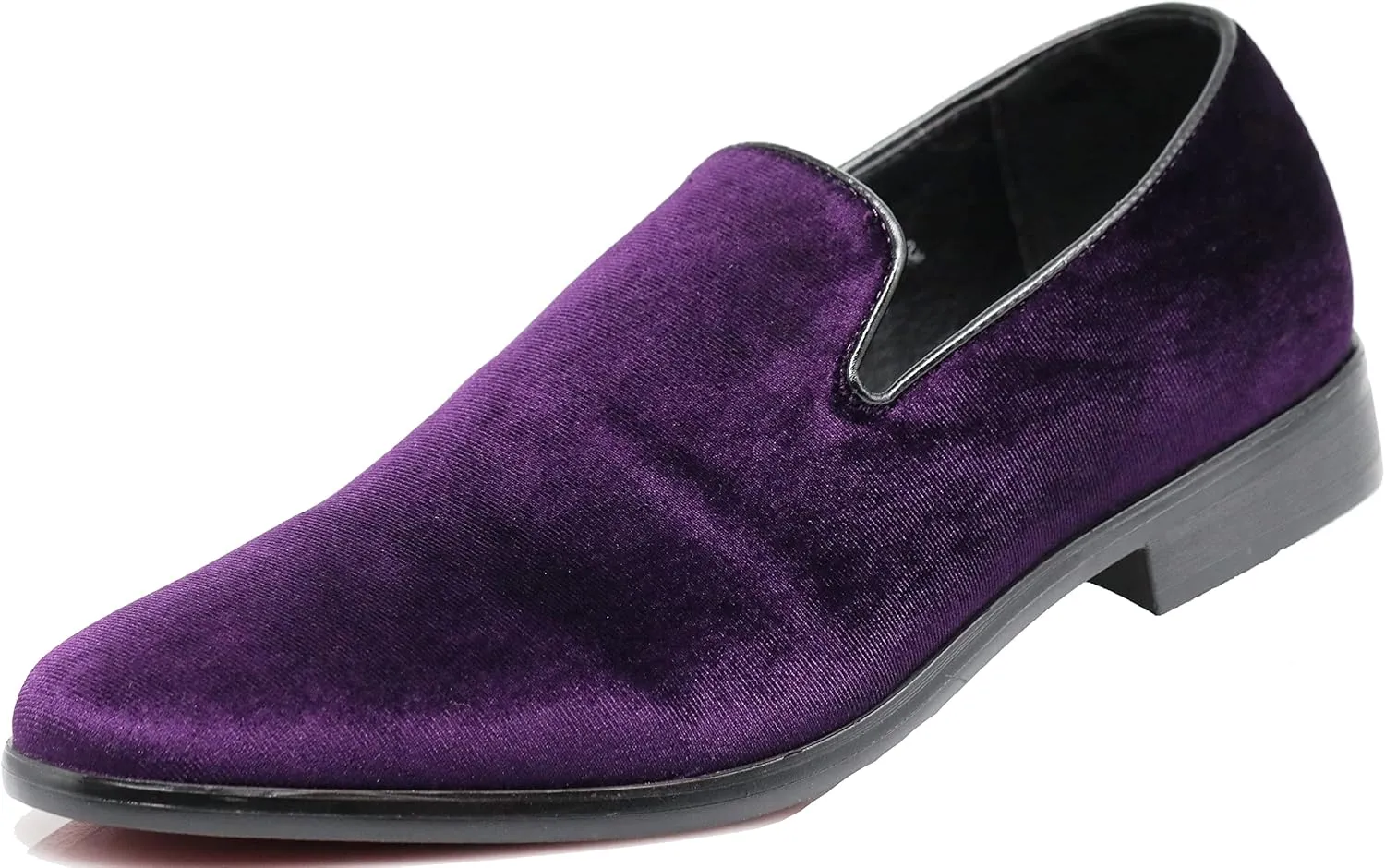 SPT03 Men's Vintage Plain Velvet Dress Loafers Slip On Shoes Classic Tuxedo Dress Shoes