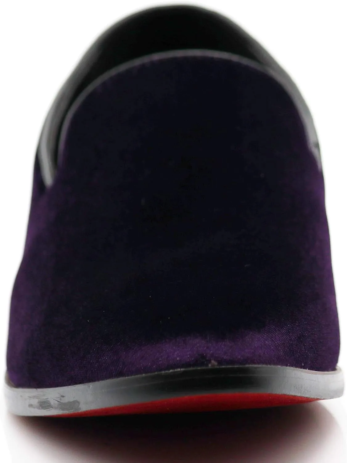 SPT03 Men's Vintage Plain Velvet Dress Loafers Slip On Shoes Classic Tuxedo Dress Shoes