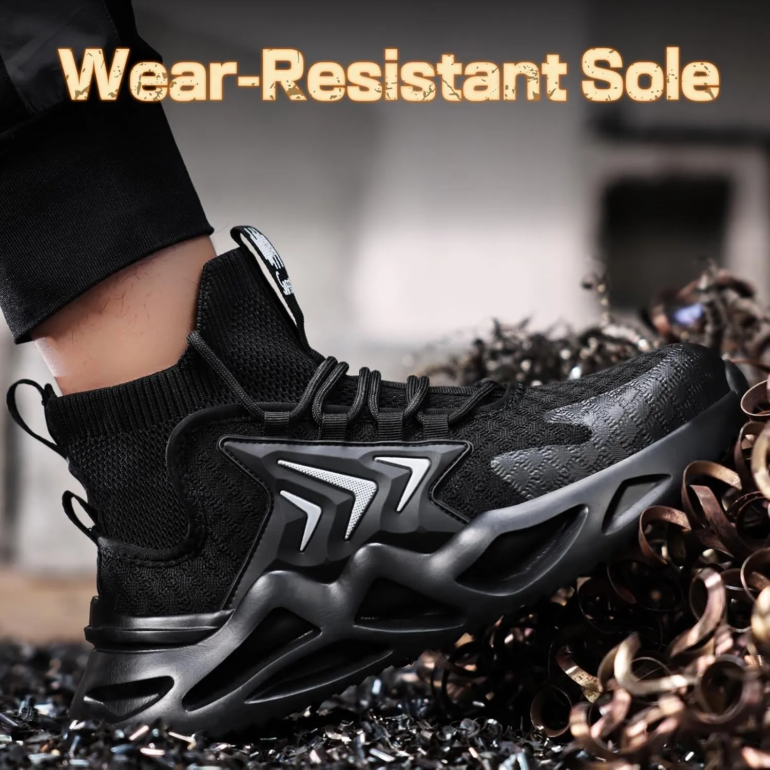 Steel Toe Shoes for Men Comfortable Work Shoes Safety Indestructible Puncture Proof Lightweight Steel Toe Sneakers Construction Work Utility Footwear Construction Industrial Sneakers