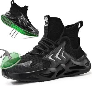 Steel Toe Shoes for Men Comfortable Work Shoes Safety Indestructible Puncture Proof Lightweight Steel Toe Sneakers Construction Work Utility Footwear Construction Industrial Sneakers