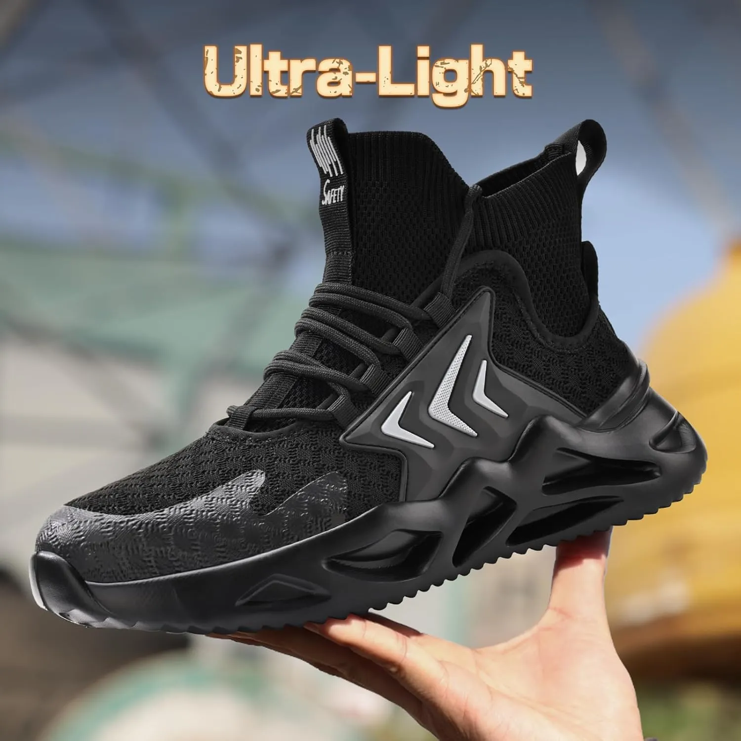 Steel Toe Shoes for Men Comfortable Work Shoes Safety Indestructible Puncture Proof Lightweight Steel Toe Sneakers Construction Work Utility Footwear Construction Industrial Sneakers