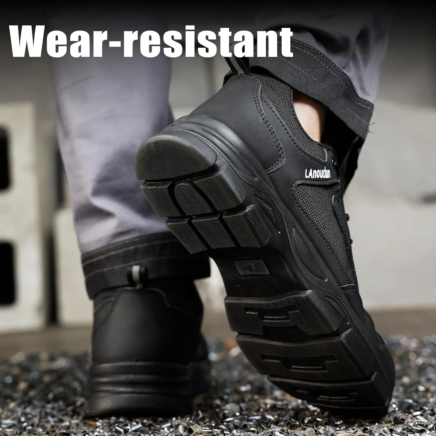 Steel Toe Shoes for Men Lightweight Work Shoes Comfortable Mens Work Boots Indestructible Safety Shoes for Men Industrial Construction Steel Toe Sneakers Soft Mens Work Shoes