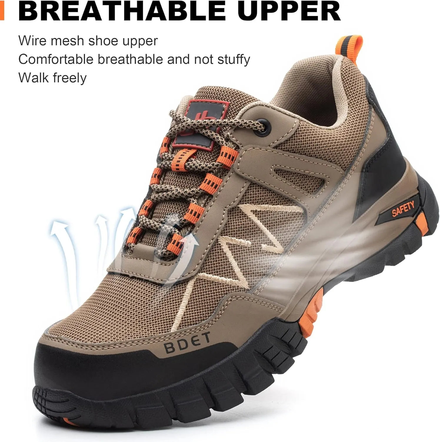 Steel Toe Sneakers Comfortable Safety Shoes for Men Steel Toe Shoes for Women Slip On Construction Work Shoes
