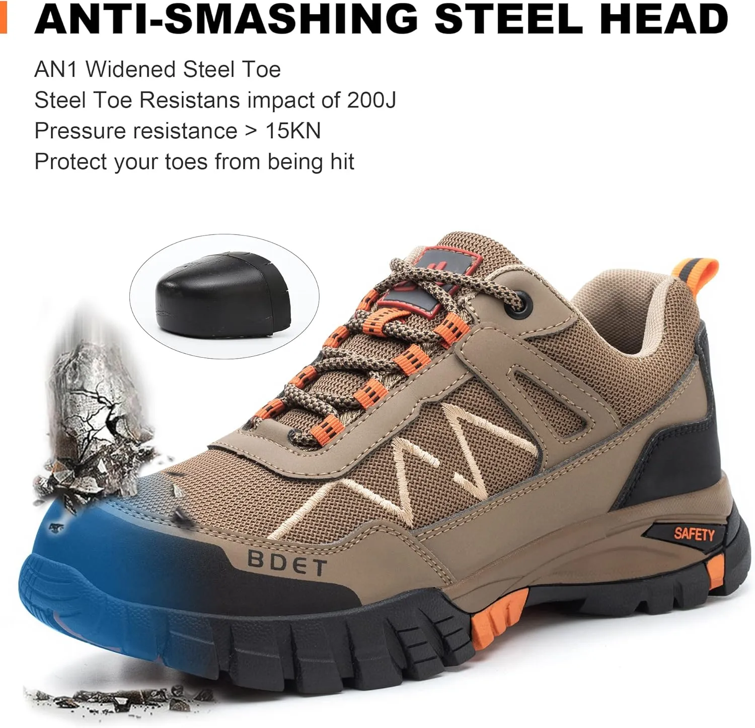 Steel Toe Sneakers Comfortable Safety Shoes for Men Steel Toe Shoes for Women Slip On Construction Work Shoes