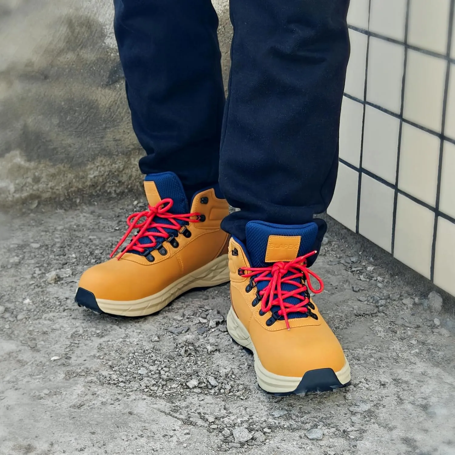 Steel Toe Work Boots for Men Non Slip Puncture Proof Safety Work Shoes for Men with Indestructible Construction Comfortable Perfect for Outdoor Work, Hiking, Construction