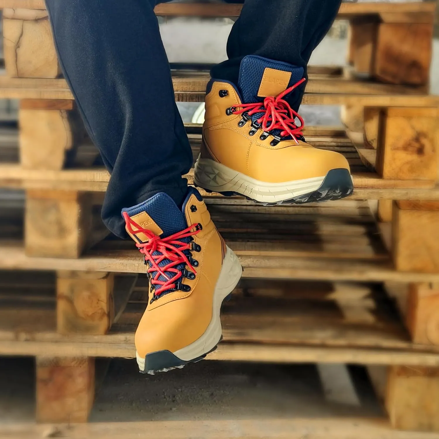 Steel Toe Work Boots for Men Non Slip Puncture Proof Safety Work Shoes for Men with Indestructible Construction Comfortable Perfect for Outdoor Work, Hiking, Construction