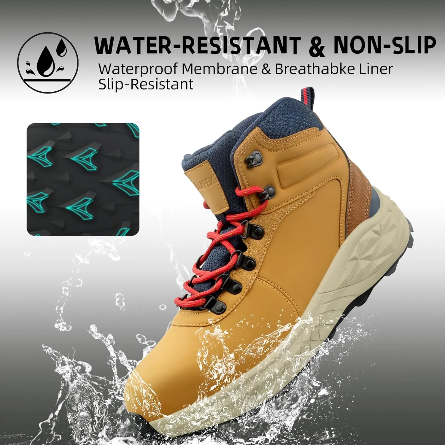 Steel Toe Work Boots for Men Non Slip Puncture Proof Safety Work Shoes for Men with Indestructible Construction Comfortable Perfect for Outdoor Work, Hiking, Construction