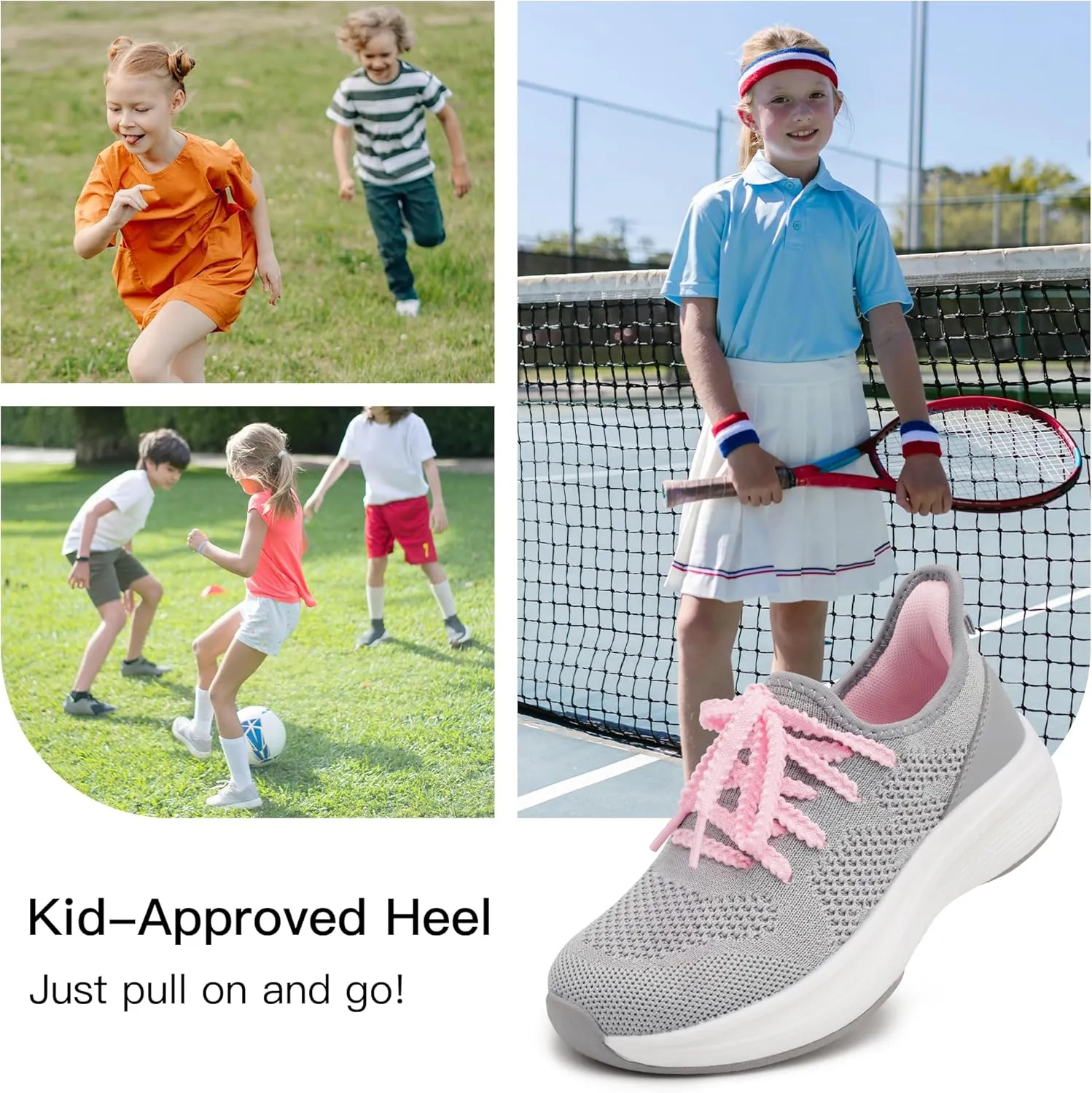 Stelle Girls Sneakers Kids Tennis Running Shoes Athletic Lace Up Non Slip Lightweight Breathable Sport Rainbow Shoes for Toddler/Little Kid/Big Kid
