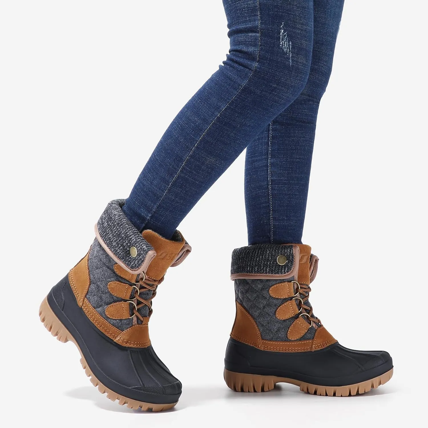 STQ Womens Winter Duck Boots Waterproof Cold Weather Snow Boots
