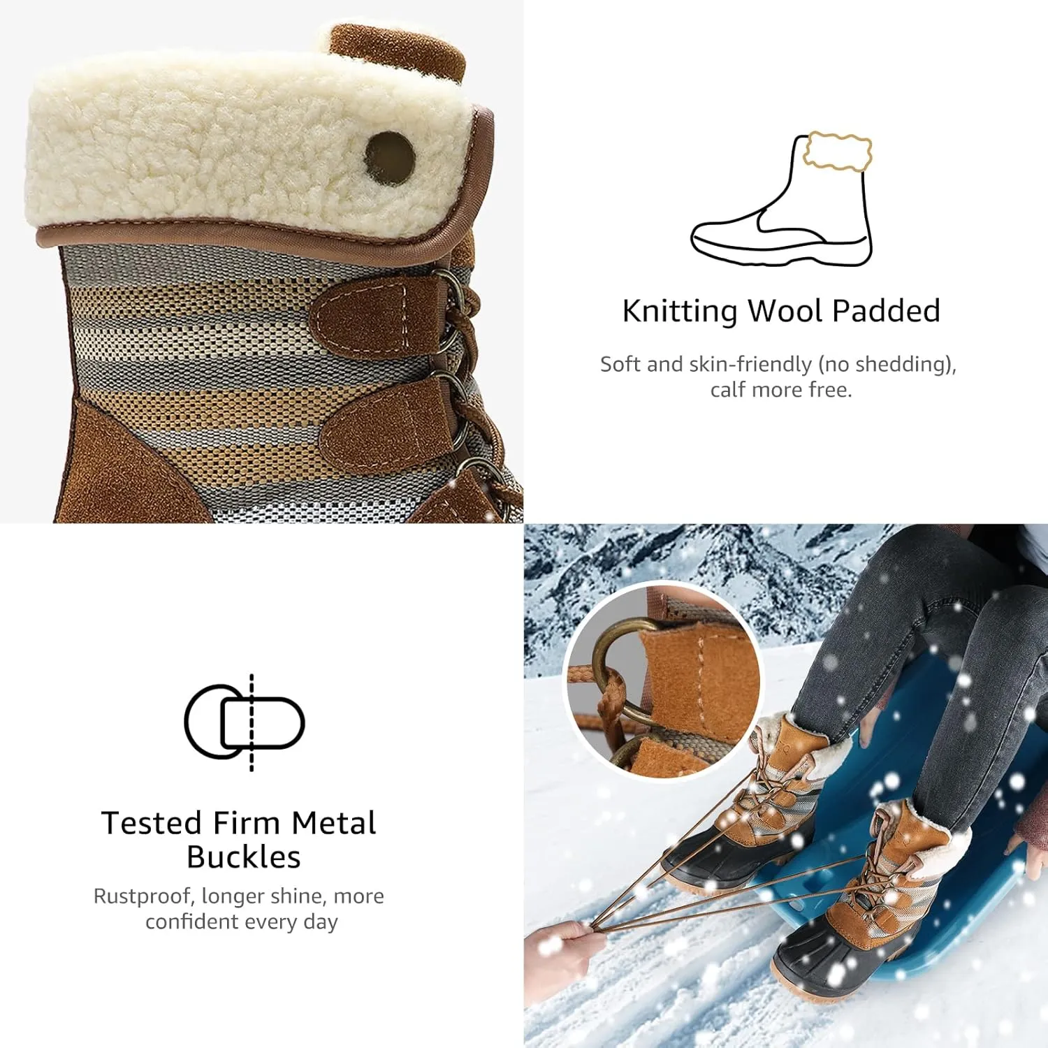 STQ Womens Winter Duck Boots Waterproof Cold Weather Snow Boots
