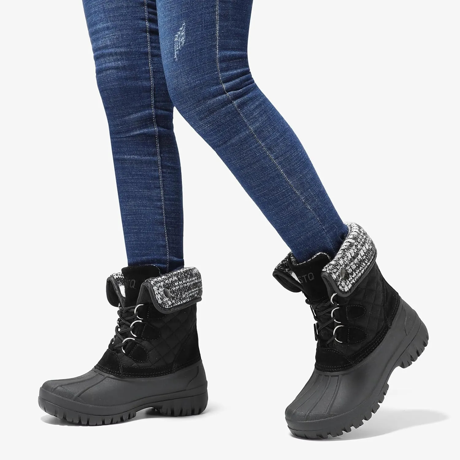 STQ Womens Winter Duck Boots Waterproof Cold Weather Snow Boots