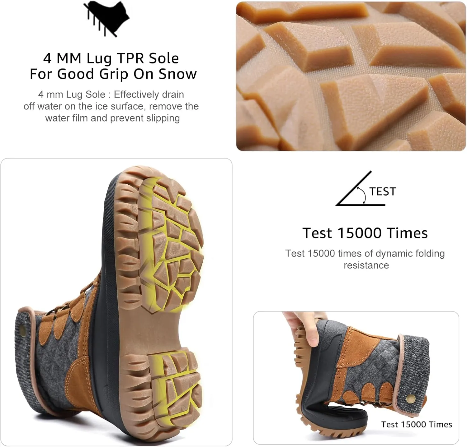 STQ Womens Winter Duck Boots Waterproof Cold Weather Snow Boots