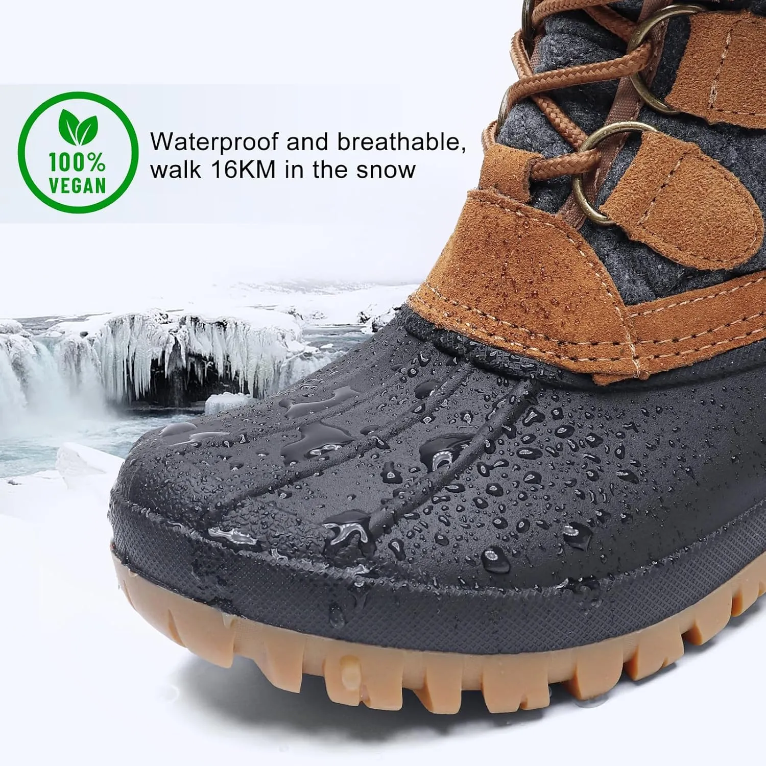 STQ Womens Winter Duck Boots Waterproof Cold Weather Snow Boots