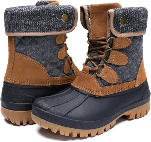 STQ Womens Winter Duck Boots Waterproof Cold Weather Snow Boots