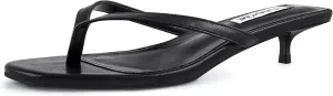 STUNAHOME Womens Kitten Heel Thong Sandals with Memory Foam Cute Flip Flop Heels for Women 1.4 Inches