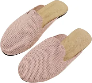 Stunner Women's Mules Shoes Breathable Kintted Round Toe Backless Slides Mules Shoes