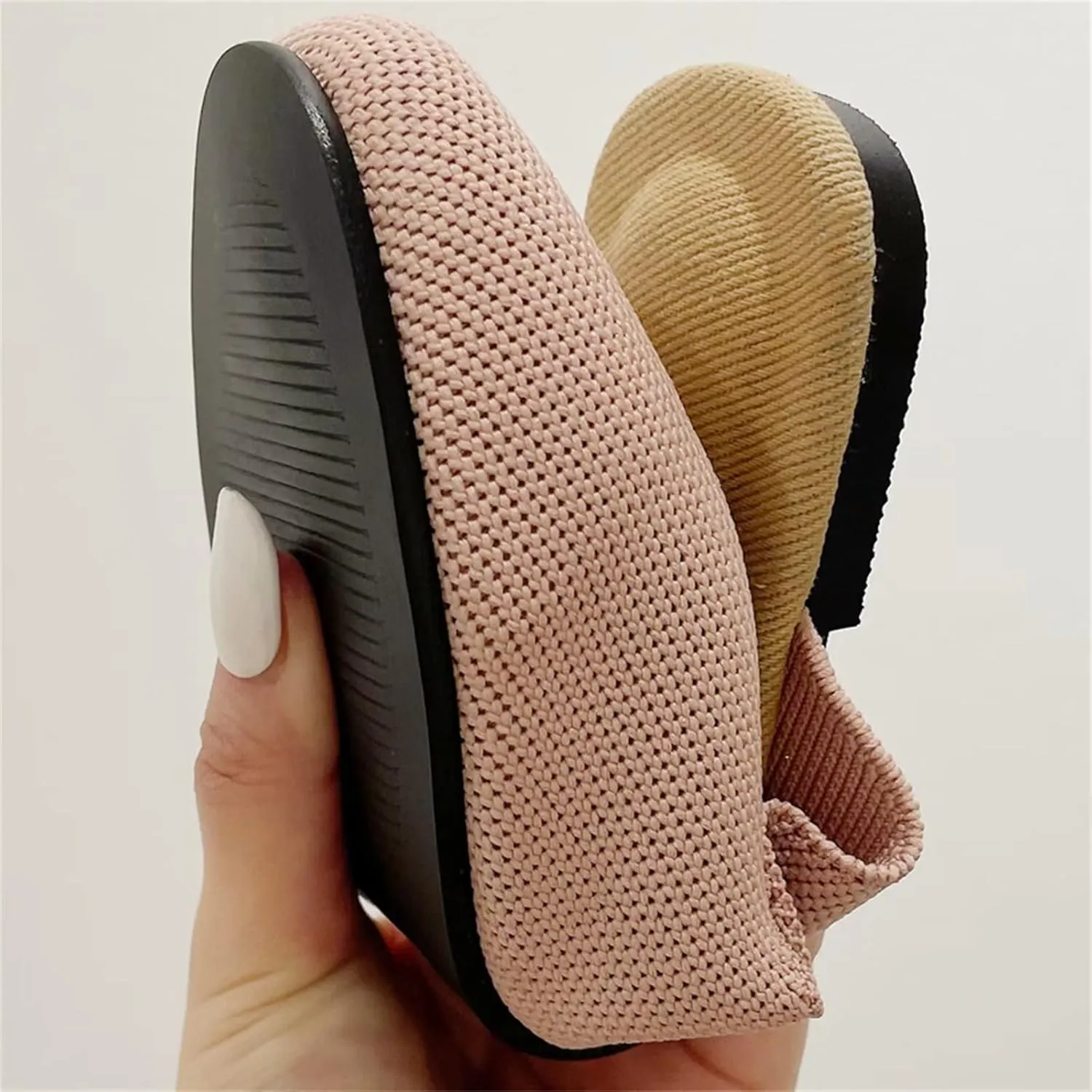 Stunner Women's Mules Shoes Breathable Kintted Round Toe Backless Slides Mules Shoes