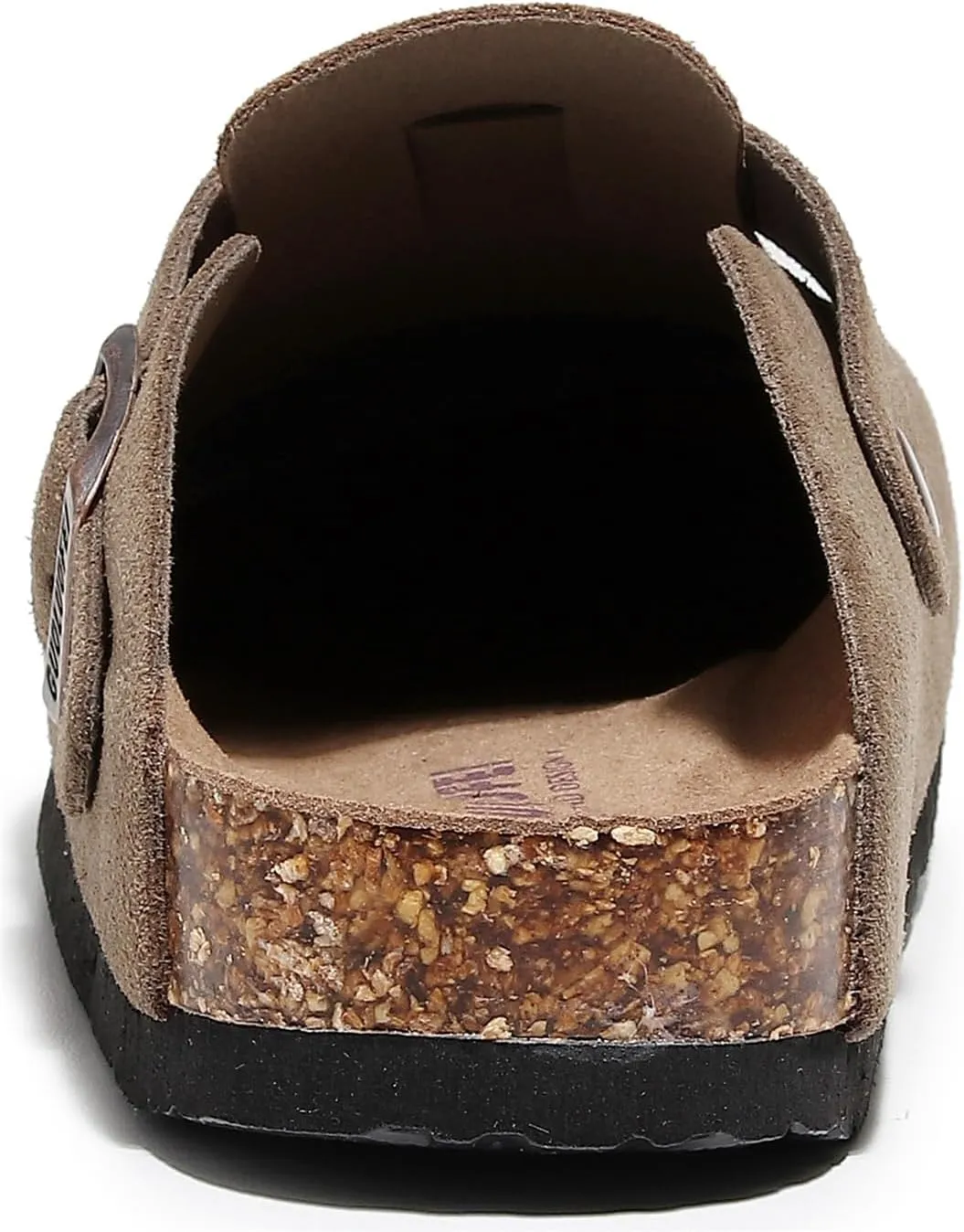 Suede Clogs for Womens Leather Mules Cork Footbed Slippers Potato Shoes with Arch Support