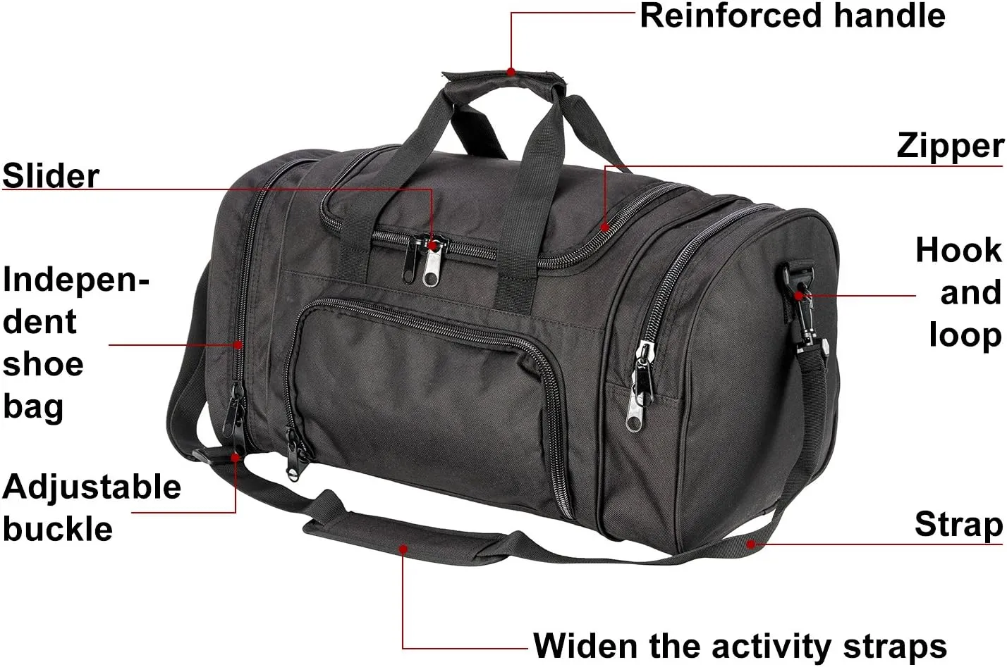 Tactical Travel Duffle Bag with Shoes Compartment Weekender Bags Carry On Overnight Bag For Men and Women Gym Sports Tote Pocket