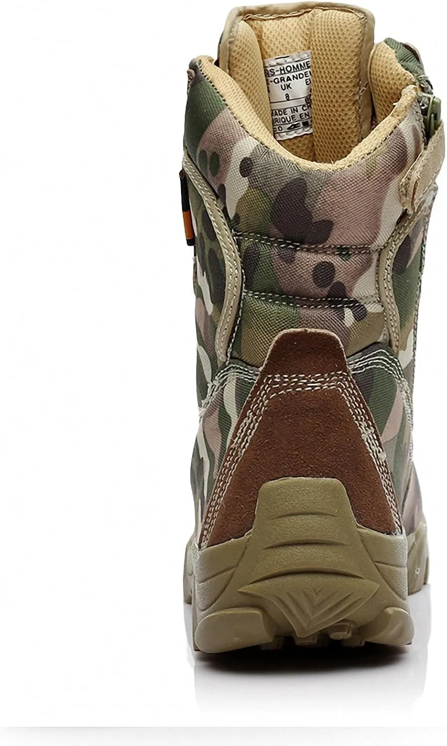 Tebapi Men Military Tactical Boots Backpacking Outdoor Hiking Camping Climbing Trekking Camouflage Ankle Boot Army Shoes Combat Waterproof Side Zipper