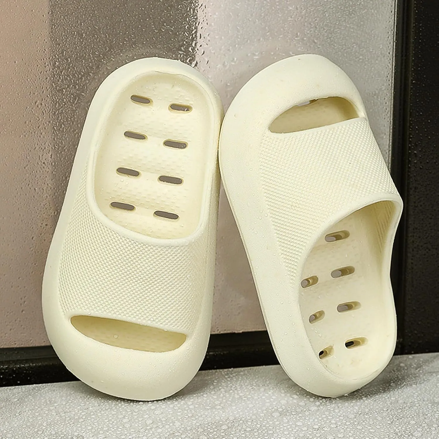 techcity Boys Girls Slide Sandals Soft Cushioned Thick Sole Non-slip Summer Slippers Quick Drying Bathroom Shower Pool Beach Sandals for Toddler Little Kids