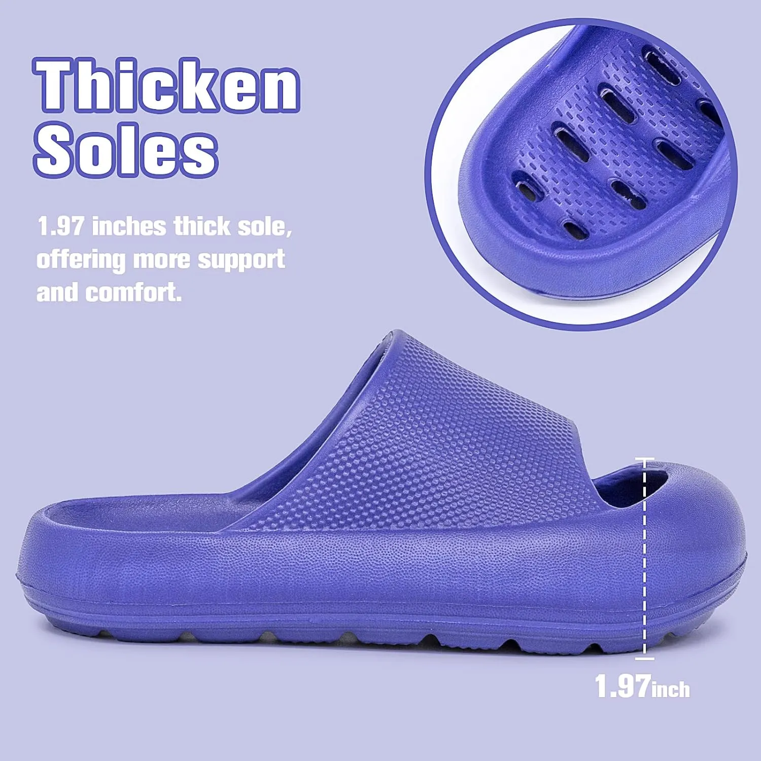 techcity Boys Girls Slide Sandals Soft Cushioned Thick Sole Non-slip Summer Slippers Quick Drying Bathroom Shower Pool Beach Sandals for Toddler Little Kids
