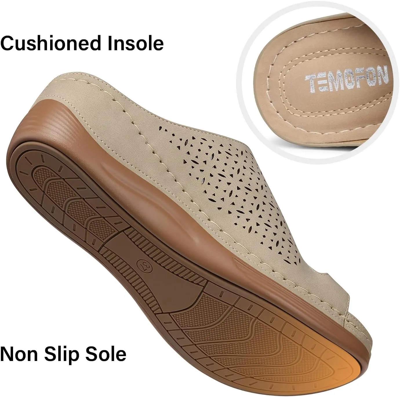 TEMOFON Flip Flops for Women Dressy: Comfortable Sandals for Women - Walking Summer Slip On Casual Bohemian Flower Thong Sandal