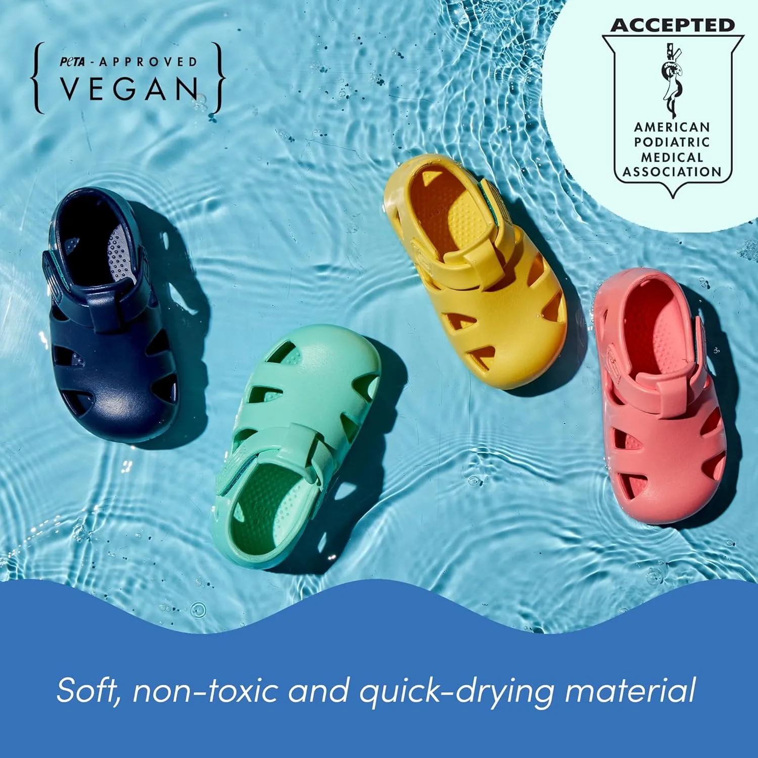 Ten Little Splash Sandals for Baby, Toddler & Kids, Adjustable, Closed Toe Water Sandals for Boys and Girls - Lightweight, Quick Drying Kids Water Shoes, and Flexible EVA with Traction