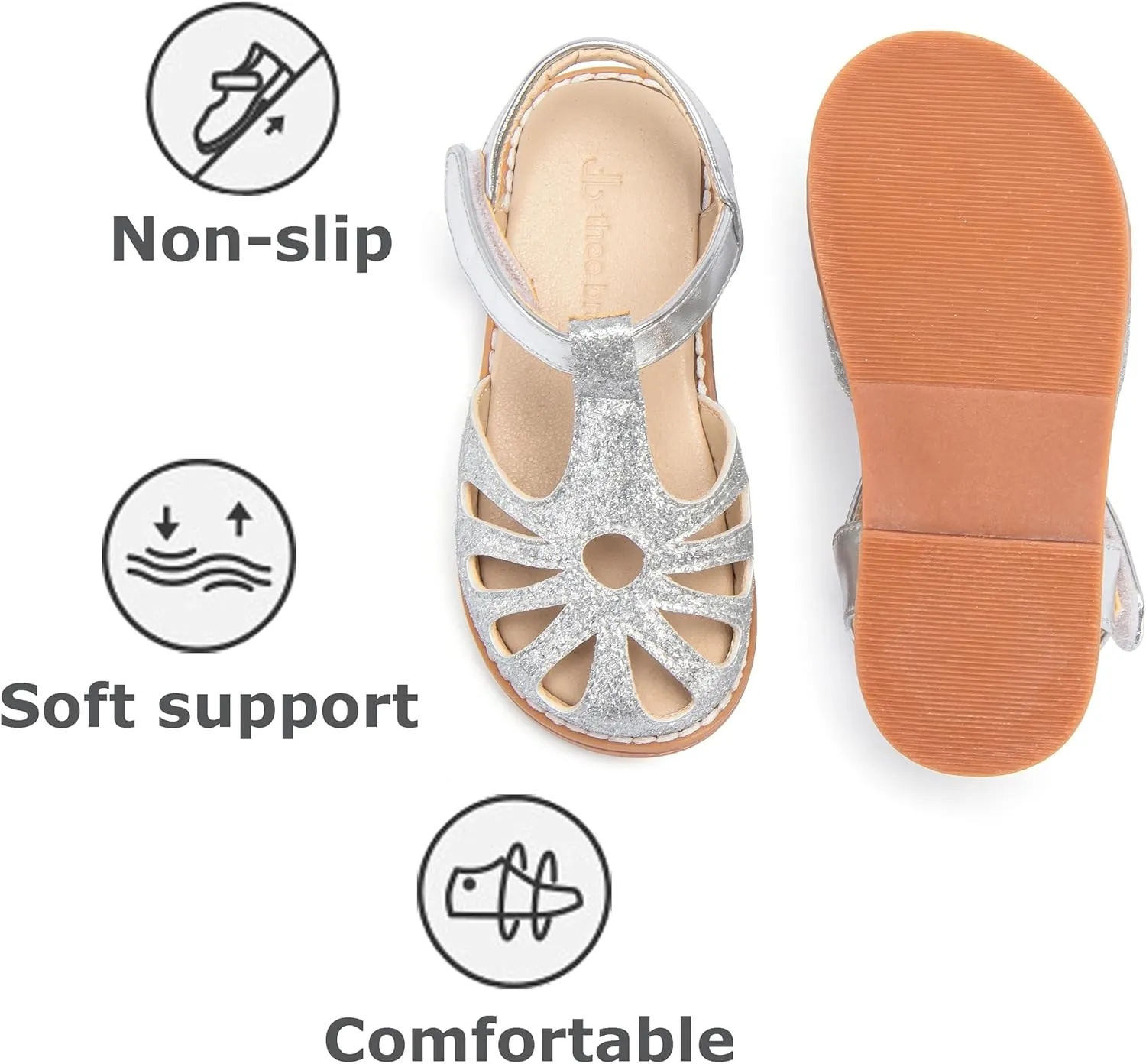 THEE BRON Princess Toddler Close Toe Sandals | Retro Lace-Up Design | Breathable Girls Shoes 3-12 Years