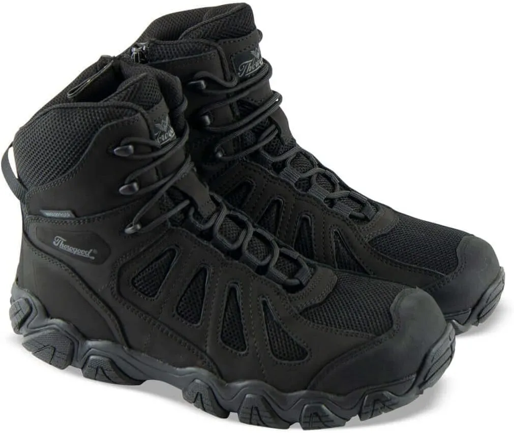 Thorogood Crosstrex 6” Waterproof Side-Zip Tactical Hiking Boots for Men - Lightweight Premium Leather and Breathable Nylon with BBP Membrane and Traction Outsole