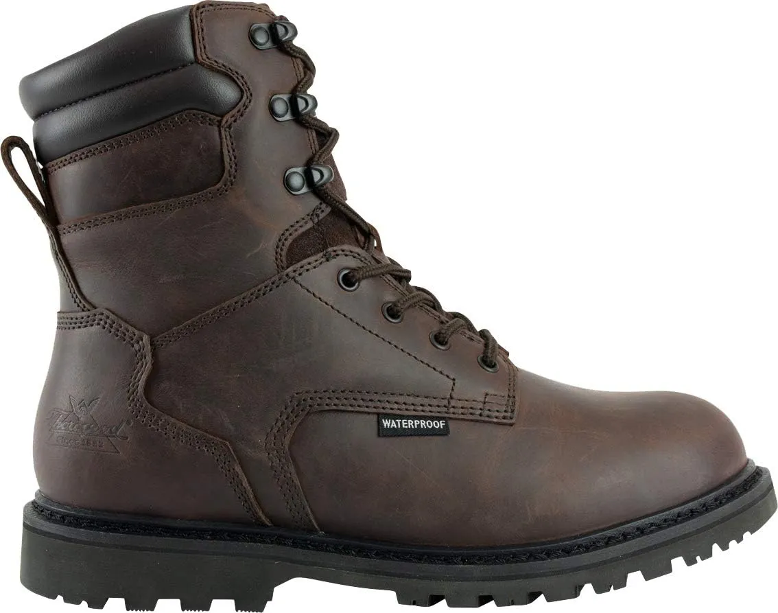 Thorogood V-Series 8” Waterproof Insulated Work Boots for Men - Premium Leather with 800g 3M Thinsulate, Comfort Insole, and Chevron Traction Outsole; ASTM Rated