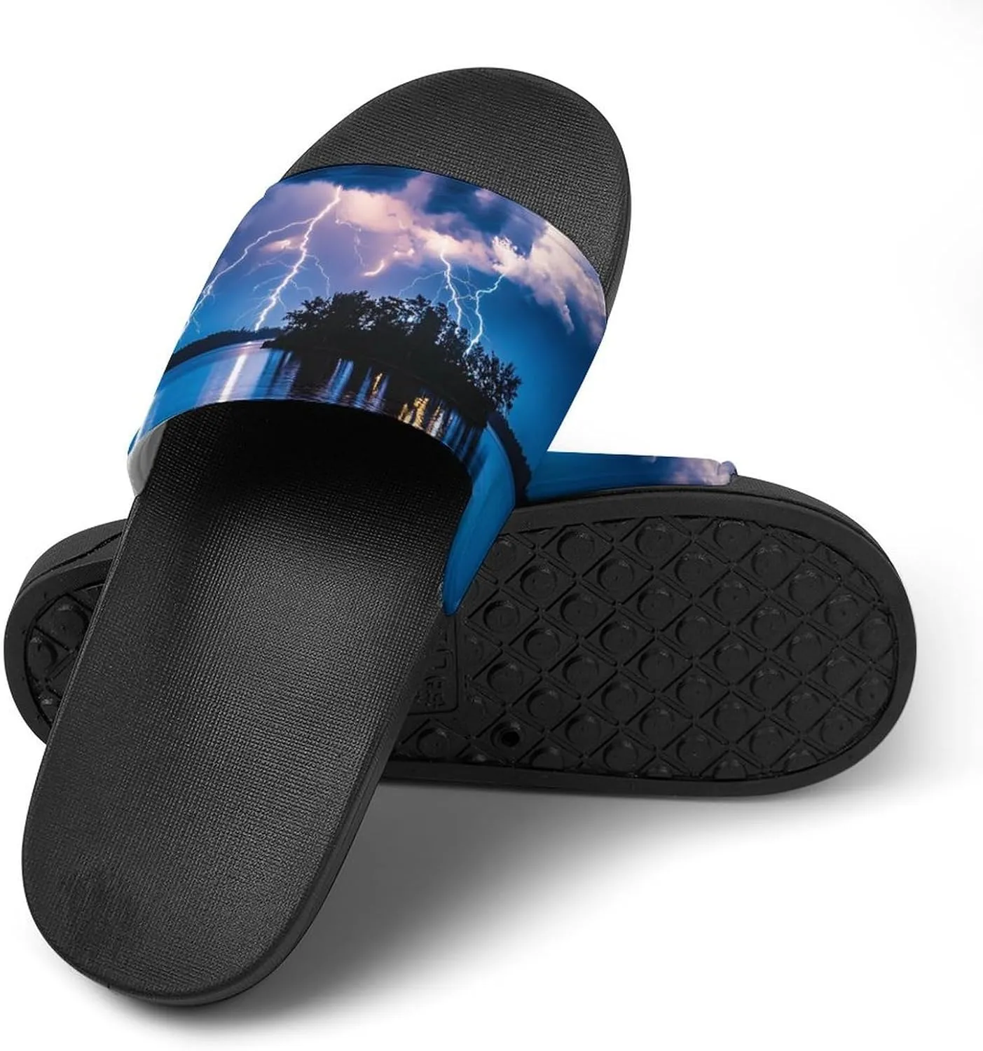 Thunder in The Sky Funny House Sandals Non Slip Shower Slippers Quick Drying Bathroom Shoes for Women Men