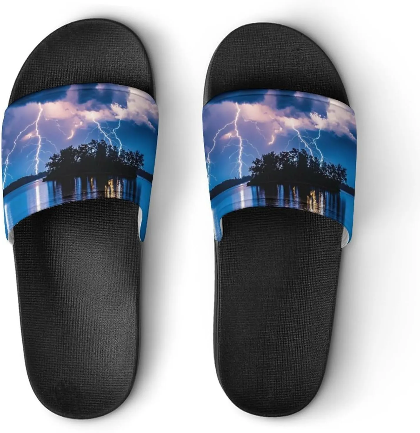 Thunder in The Sky Funny House Sandals Non Slip Shower Slippers Quick Drying Bathroom Shoes for Women Men
