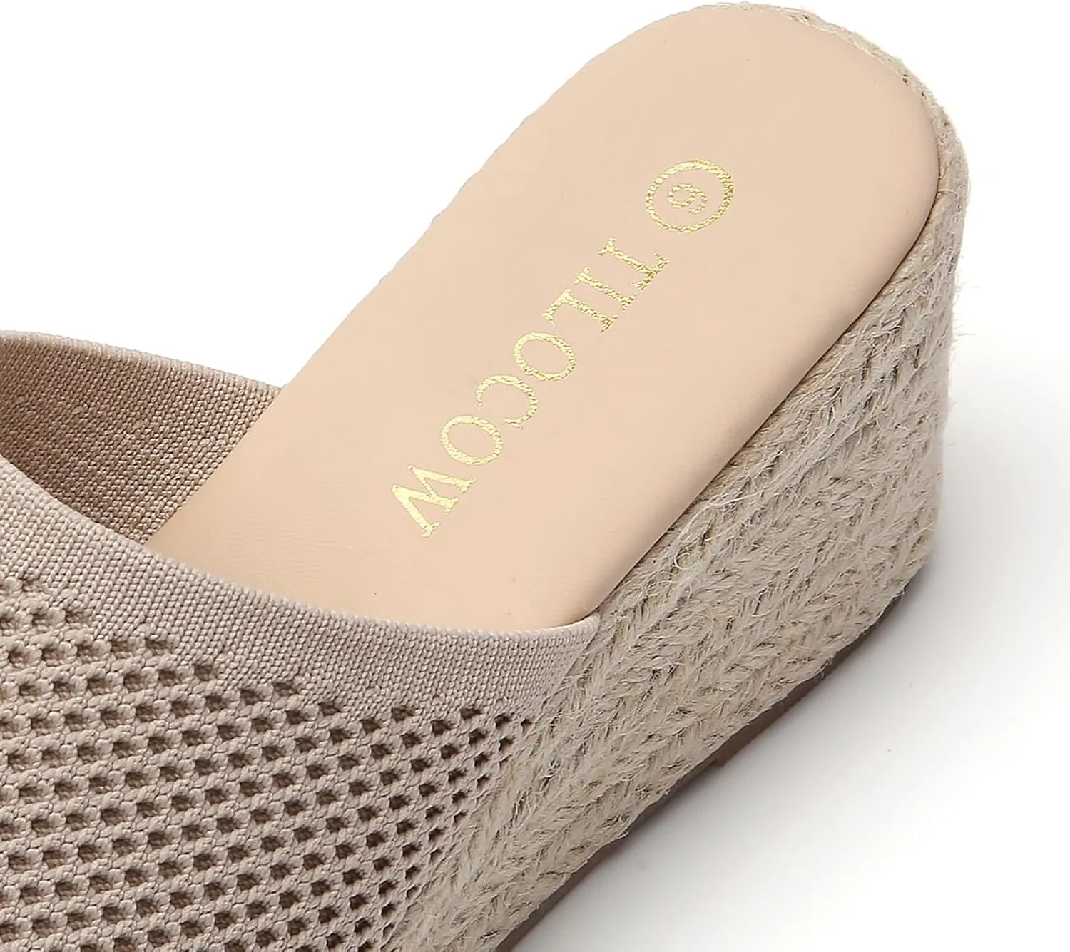 Tilocow Knit Espadrilles Wedges for Women Comfortable Slip On Platform Wedge Sandals Summer Beach Dress Heels Shoes