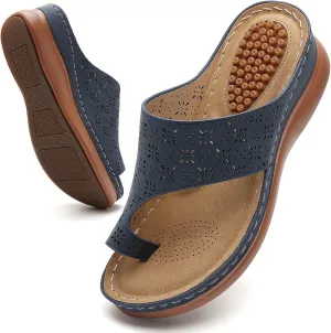 Tilocow Sandals Women Wedge Shoes - Orthopedic Comfortable Arch Support Platform Sandals for Women Wedge Summer Dressy Flip Flop Casual Bunion Breathable Shoes