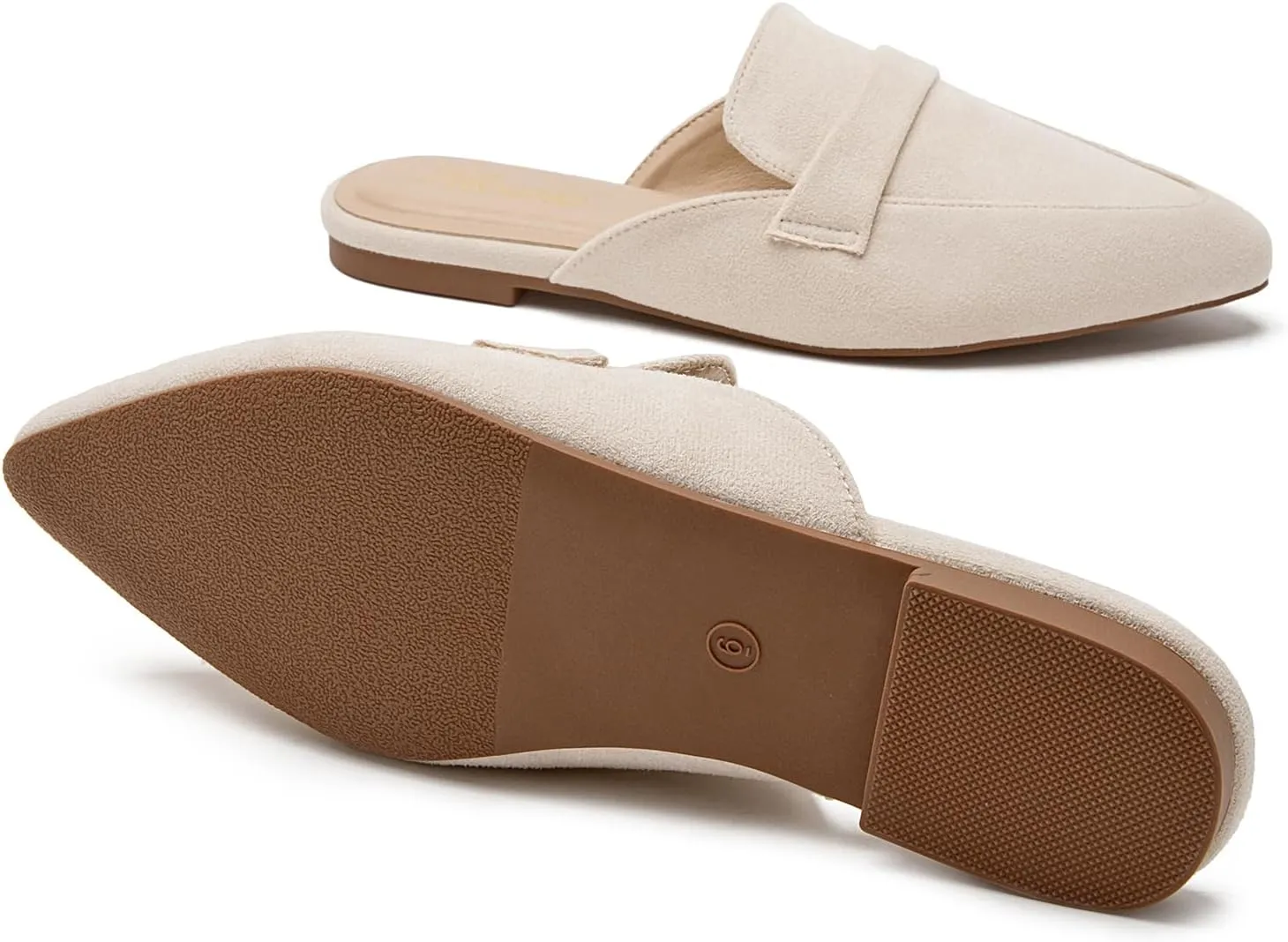 Tilocow Slip On Mules for Women Open Back Closed Pointed Toe Flats Womens Business Work Shoes Flavor Slides