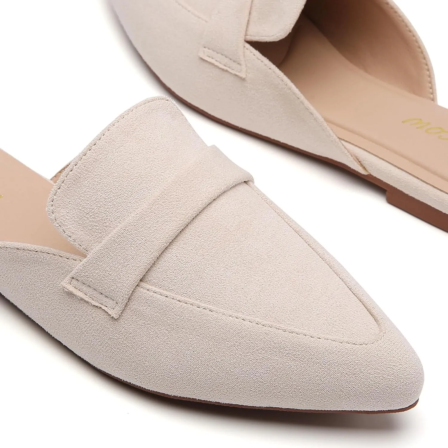 Tilocow Slip On Mules for Women Open Back Closed Pointed Toe Flats Womens Business Work Shoes Flavor Slides