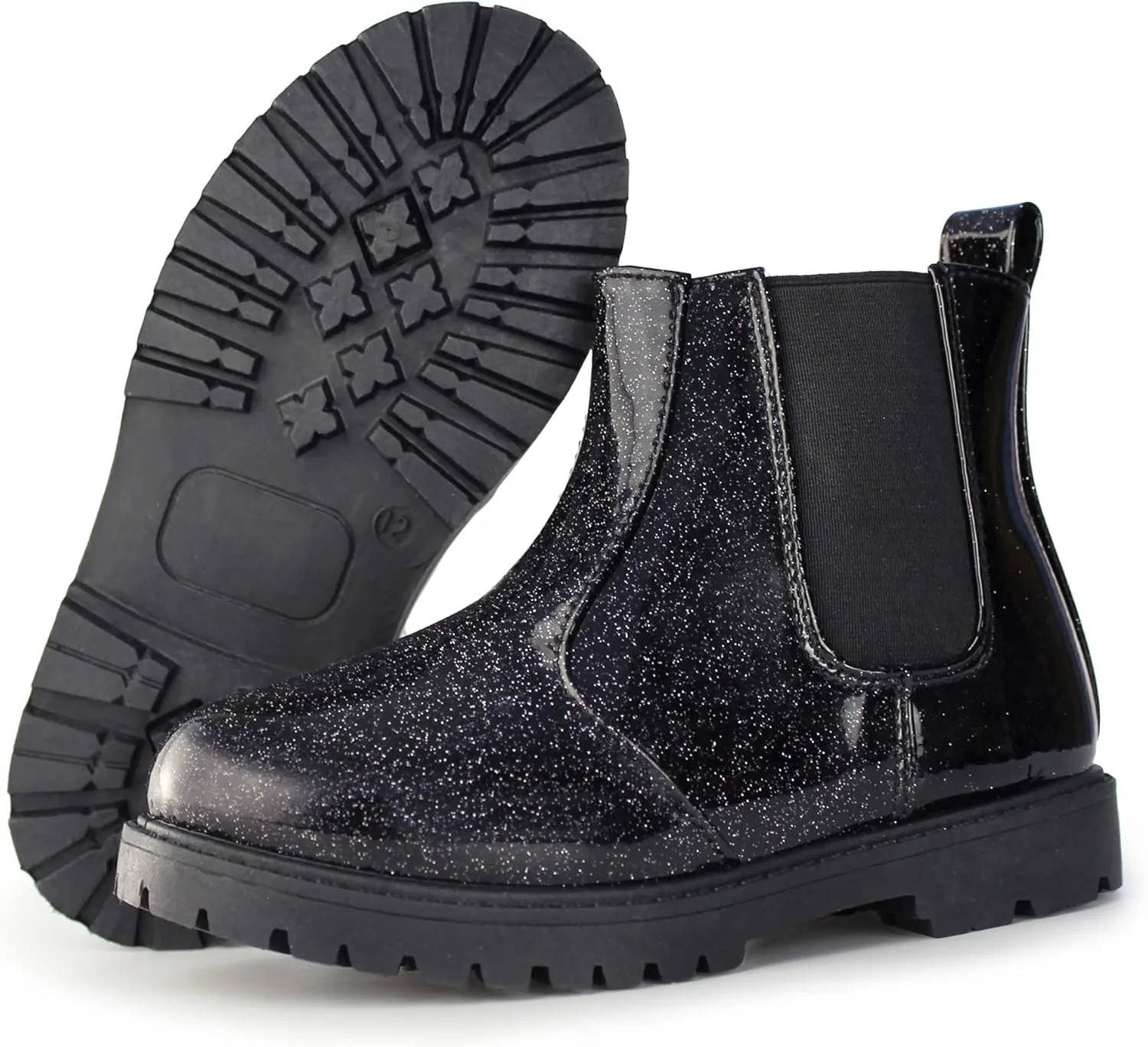 Tobfis Girl's Fashion Shiny Chelsea Boot Ankle Boots(Toddler/Little Kid/Big Kid)