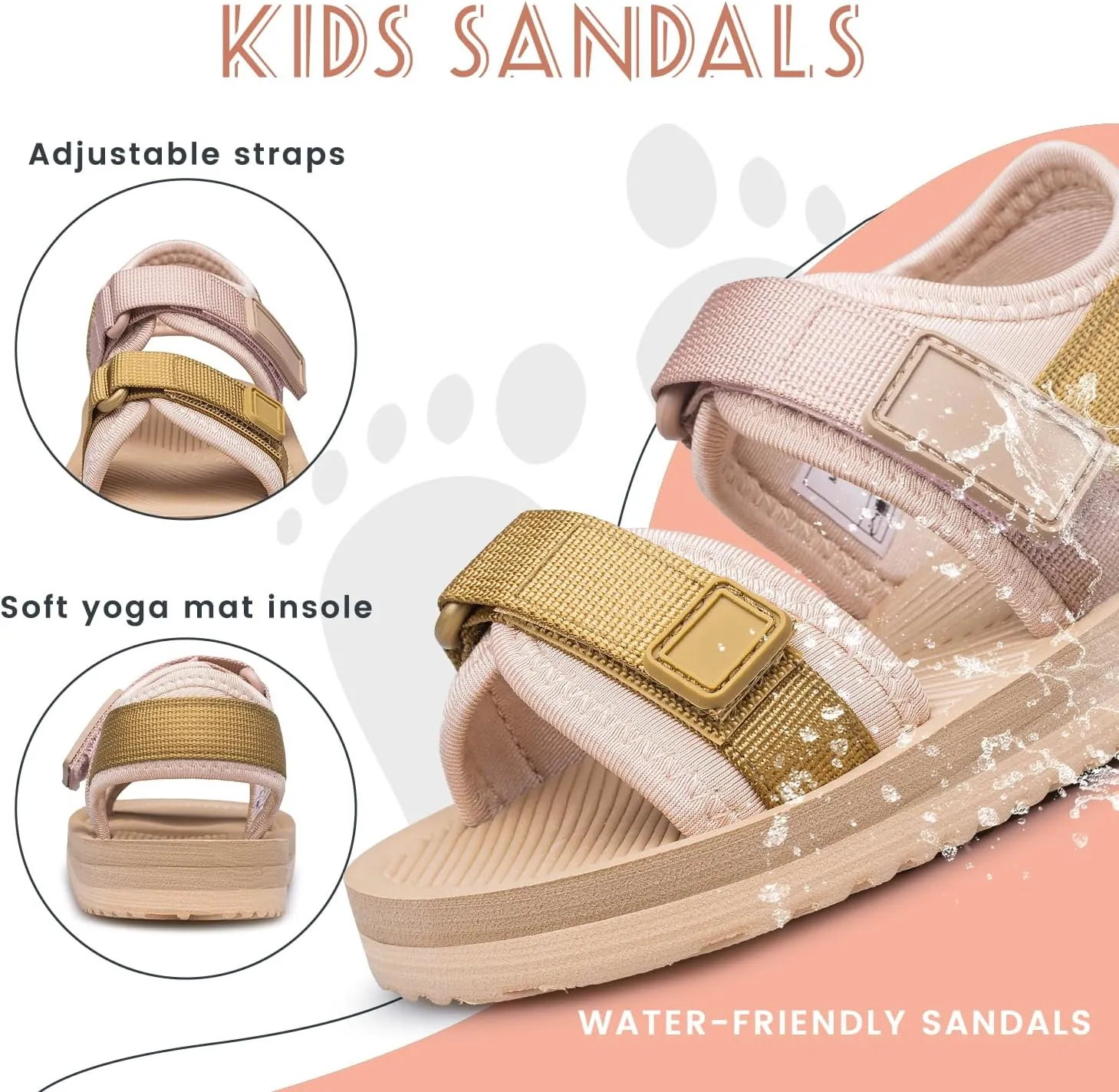 Toddler Little Kid Sandals Boys Girls Adjustable Strap Open-Toe Summer Outdoor Unisex Child Sport Beach Sandals(Toddler/Little Kid/Big Kid)
