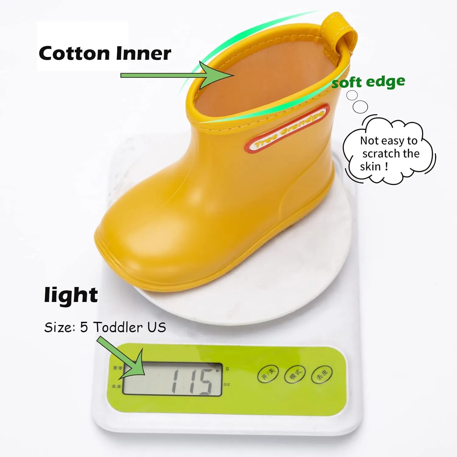 Toddler Rain Boots for Boys Girls Baby Rain boot Lightweight Kids Rain Boots Infant Rainboots 1-6 Years
