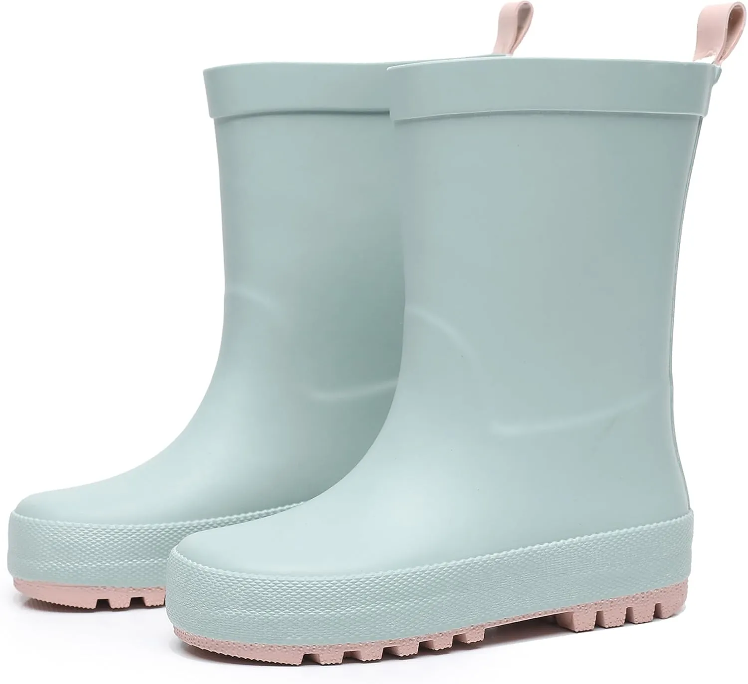 Toddler Rain Boots with Easy-On Handles, Waterproof Rubber Kids Rain Boots for Girls and Boys, in Fun Printed & Colors Unisex-Child Outdoor Rain Boots