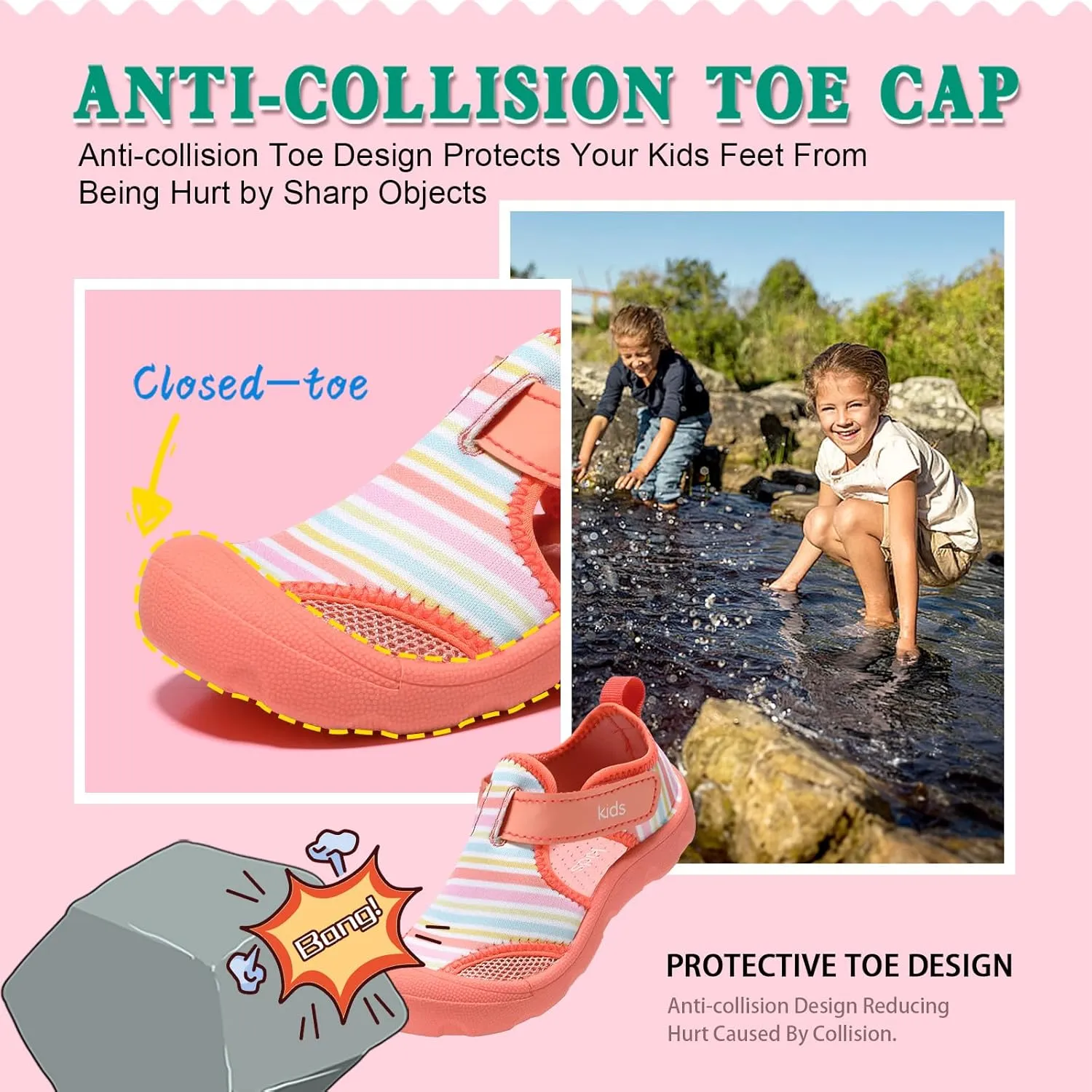 Toddler Water Shoes Quick-Dry Cute Beach Swim Pool Shoes