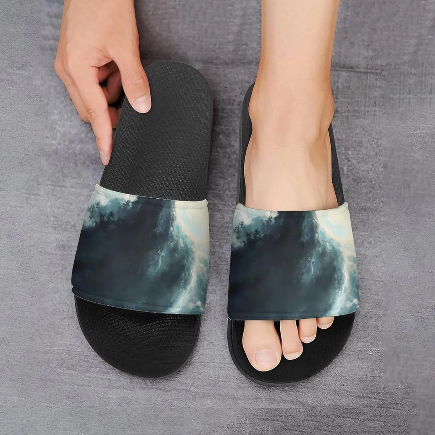 Tornado Thunderstorms House Sandals Non Slip Slippers Quick Drying Bathroom Shower Shoes for Women Men