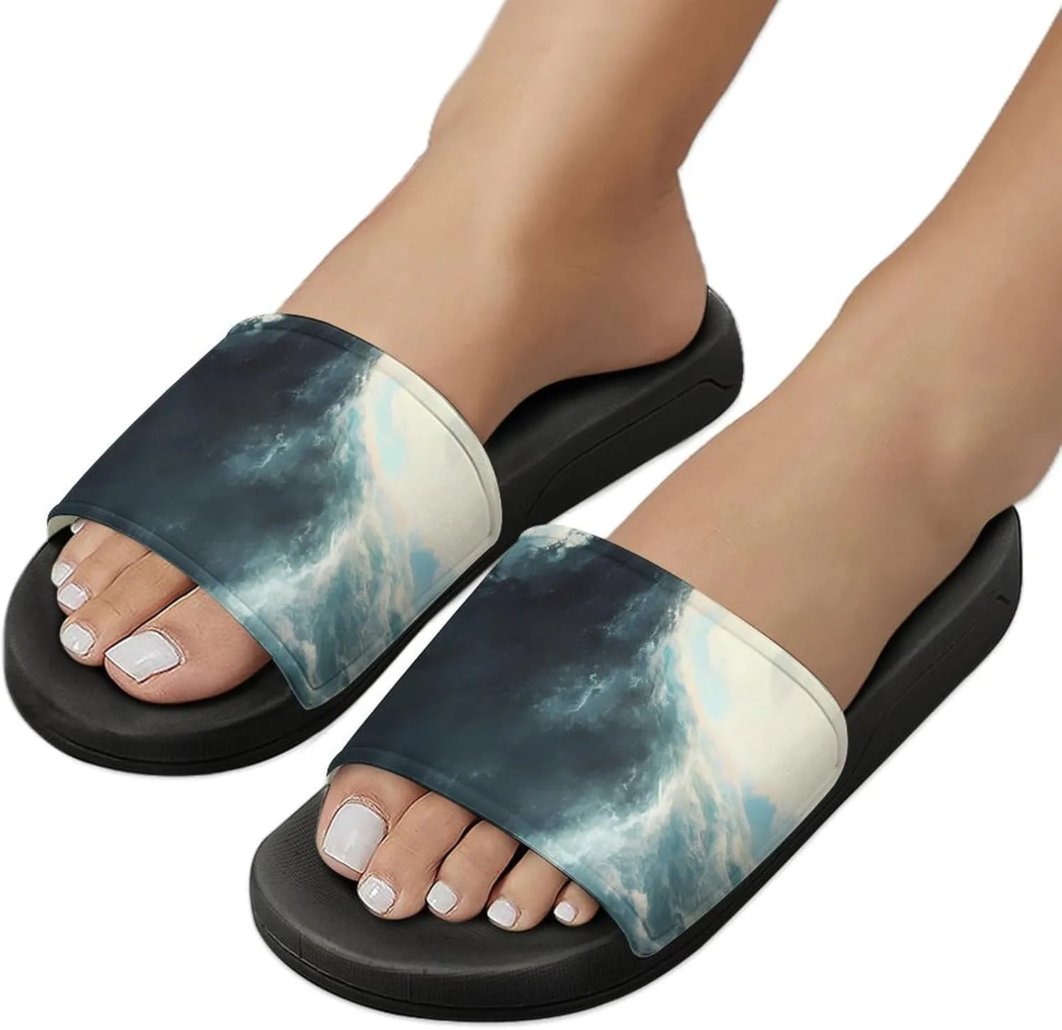 Tornado Thunderstorms House Sandals Non Slip Slippers Quick Drying Bathroom Shower Shoes for Women Men