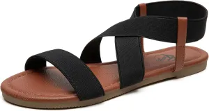 Trary Sandals Women, Womens Sandals, Flat Sandals for Women Dressy Summer, Women's Sandals, Elastic Sandals for Women, Cute Sandals, Open Toe Dress Sandals,Wide Sandles Womans, Sandalias Para Mujer