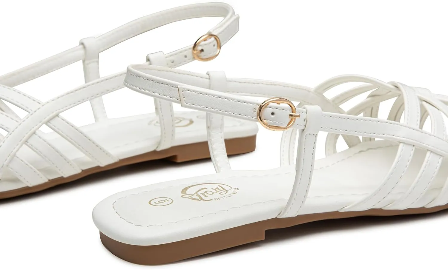 Trary Women's Flat Sandals Gladiator Sandals for Women Comfortable Ankle Strap Sandals Casual Fisherman Strappy Sandals for Women Dressy Summer Beach Shoes
