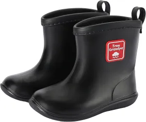 Tree Grandpa Toddler Rain Boots Baby Kids Easy-on Rain shoes Children Waterproof Shoes for Boys Girls(1-6 Years)