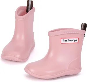 Tree Grandpa Toddler Rain Boots Baby Kids Easy-on Rain shoes Children Waterproof Shoes for Boys Girls(1-6 Years)